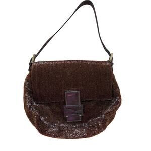 Fendi beaded mamma baguette brown